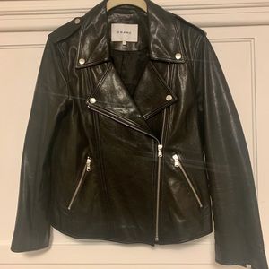 FRAME Oversized Leather Moto; size small